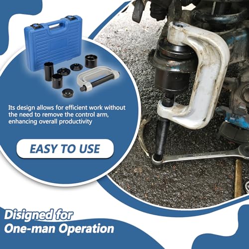 Handor 10Pcs Heavy Duty Ball Joint Press Kit & U Joint Removal Tool Kit with 4 Adapters for Most 2WD & 4WD Cars and Light Trucks