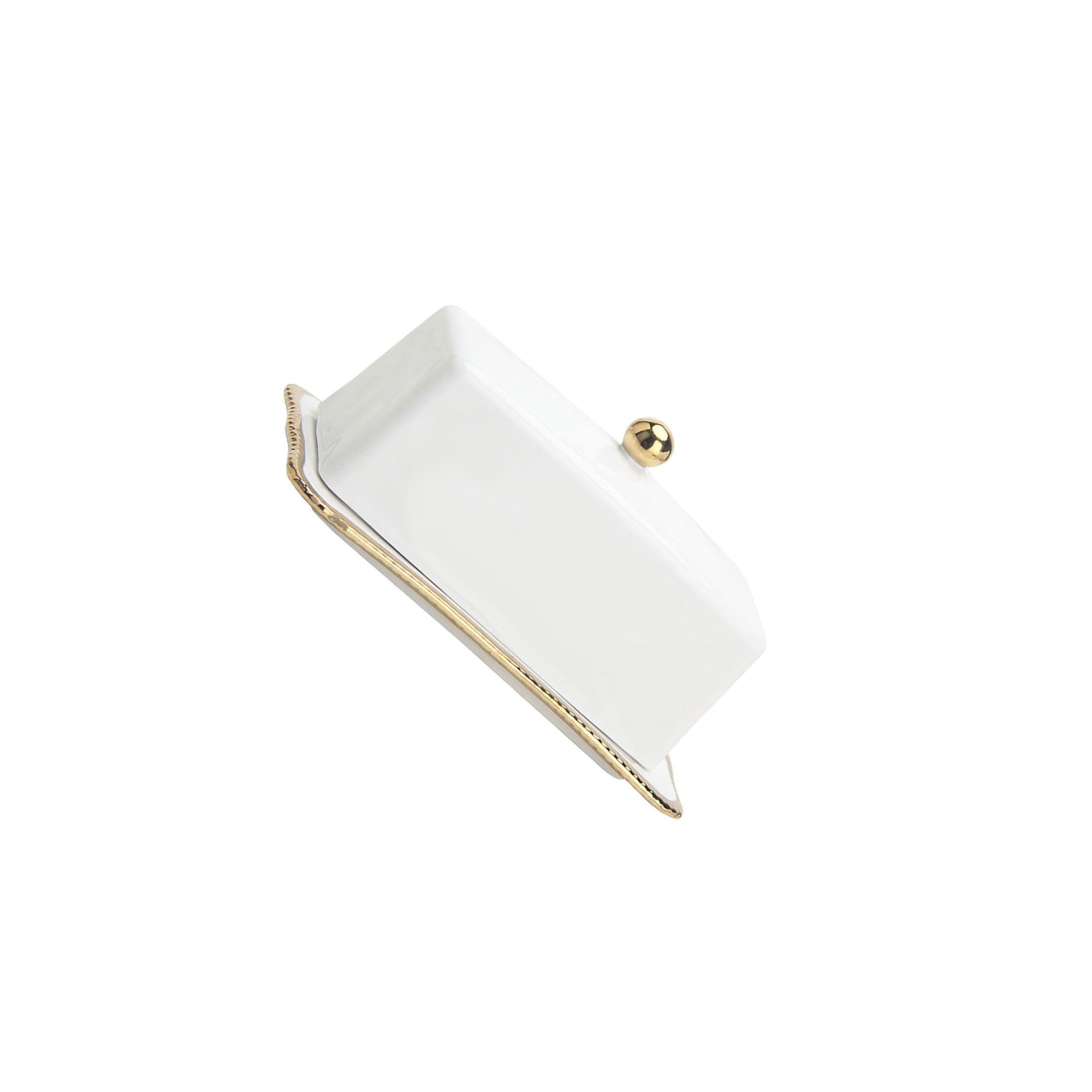 Mantequera de porcelana con tapa, gran capacidad, caja para conservar alimentos frescos, recipiente de cerámica elegante y minimalista, gran capacidad, recipiente de