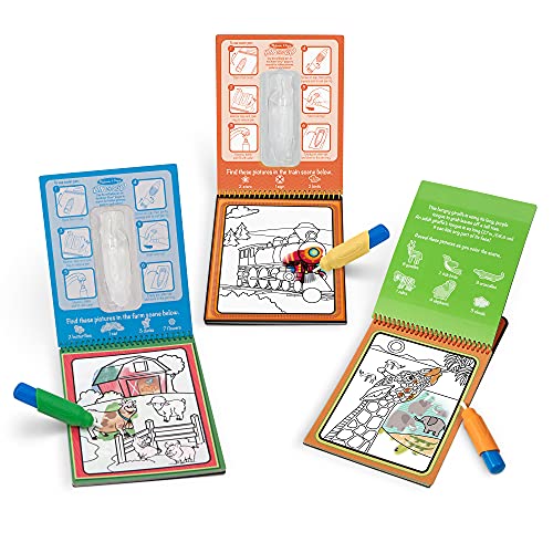 Melissa & Doug On The Go Water Wow! Reusable Water-Reveal Activity Pads, 3-Pk, Vehicles, Animals, Safari #TOP3