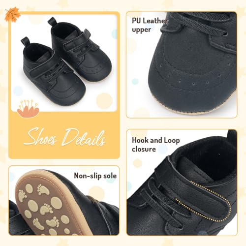 Image of Baby Boys Girls Sneakers Toddler Non-Slip Soft Rubber Sole First Walking Shoes Infant Newborn Crib Dress Shoes