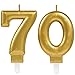 Produktbild 2x Zahlenkerzen * ZAHL 70 * in GOLD | 11cm x 9cm groß | Deko Hochzeit Jubiläum Geburtstagskerze Kerze Geburtstag