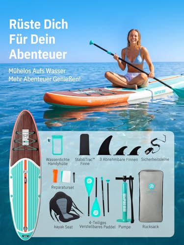 Niphean SUP Board mit Sitz, Farbe: Classic Wood Grain - 8