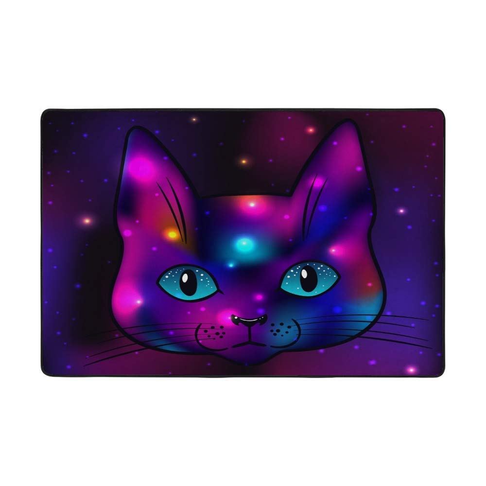 Tapis de sol tête de chat non pelucheux velours épais doux pour chambre