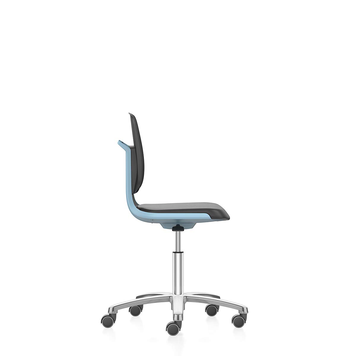 bimos - Sedia girevole da ufficio, sedile con rotelle e rivestimento in tessuto, colore: antracite | Basamento a cinque razze con rotelle, sedile rivestito in tessuto, antracite