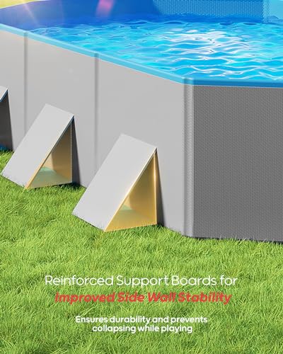 Image of Peteast Dog Pool for Large Dogs, Foldable Hard Plastic, 71 x 39 x 12 in
