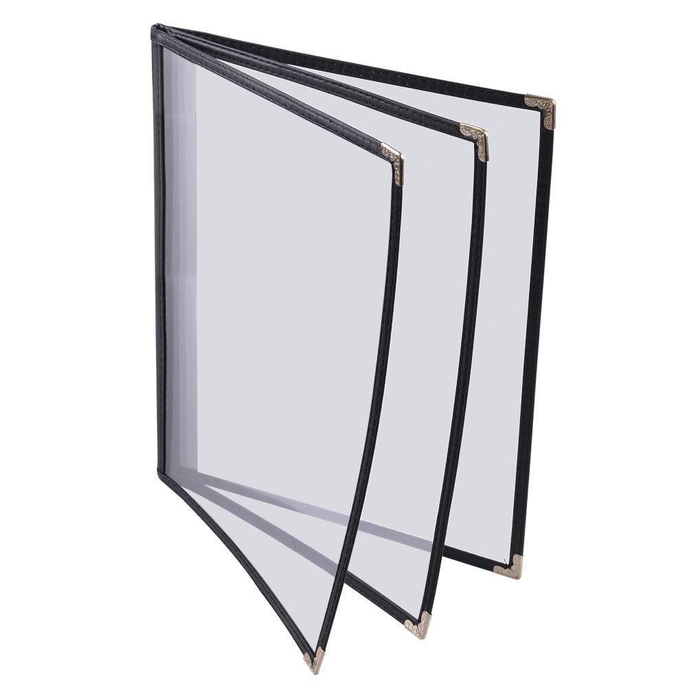 Elegant Clear Restaurant Menu Cover Folders 6 Veiw 8-1/2