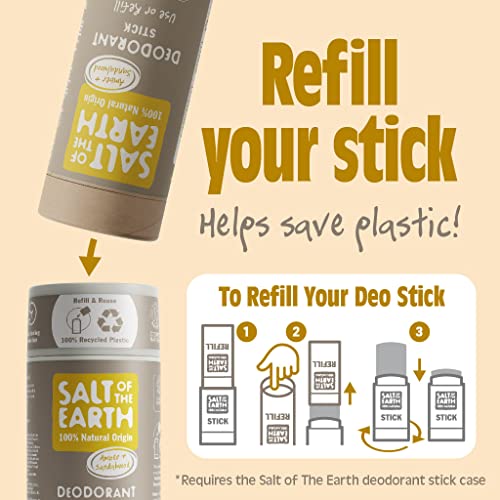 Salt of the Earth - Natural Deodorant Stick - 100% Natural Origin Ingredients, Aluminium Free, Vegan, Long Lasting Protection, Refillable, Made in The UK 84g (Amber & Sandalwood) - Image 5