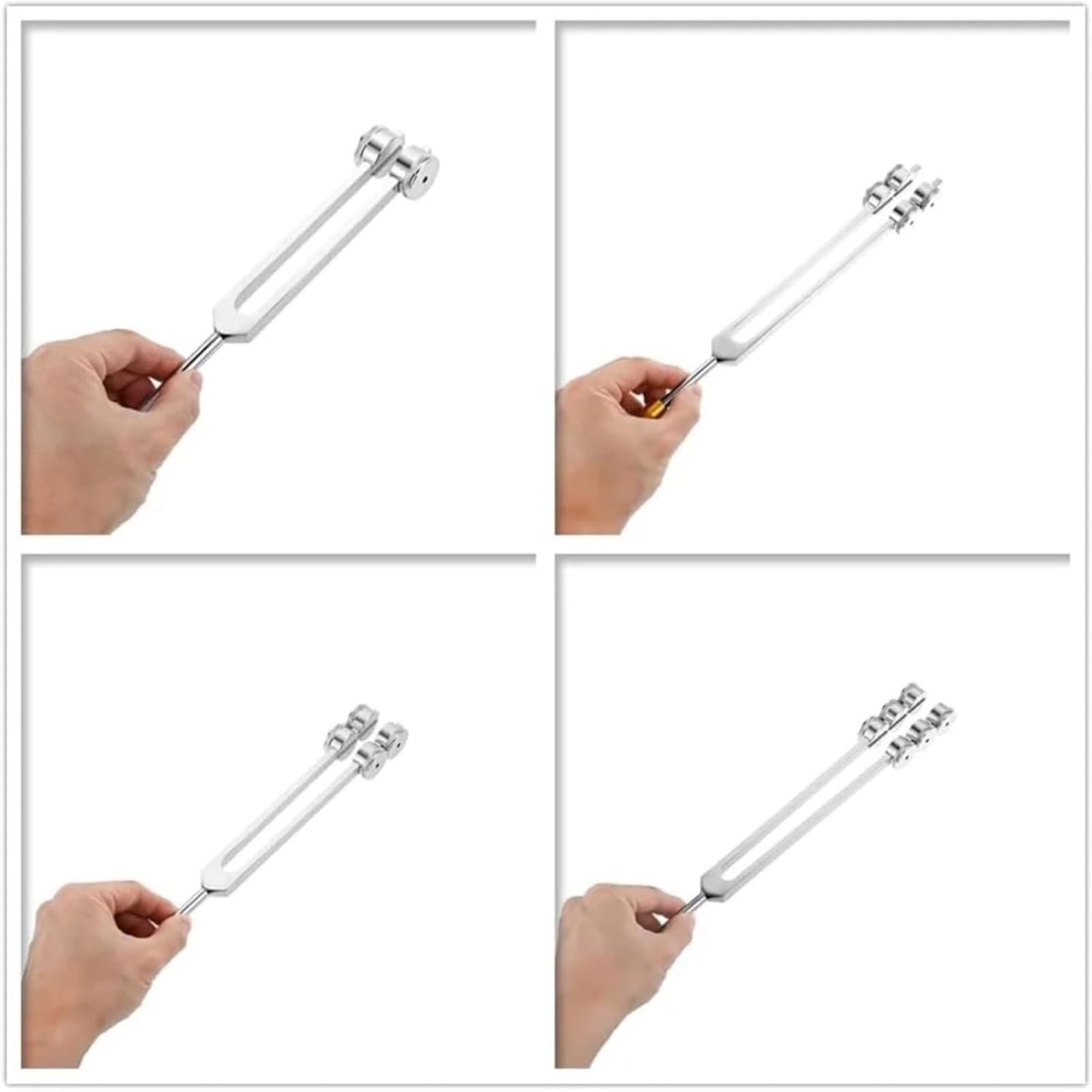Set Diapasons Thérapeutiques 32/48/64/128 Hz avec Marteau pour Test Système Nerveux