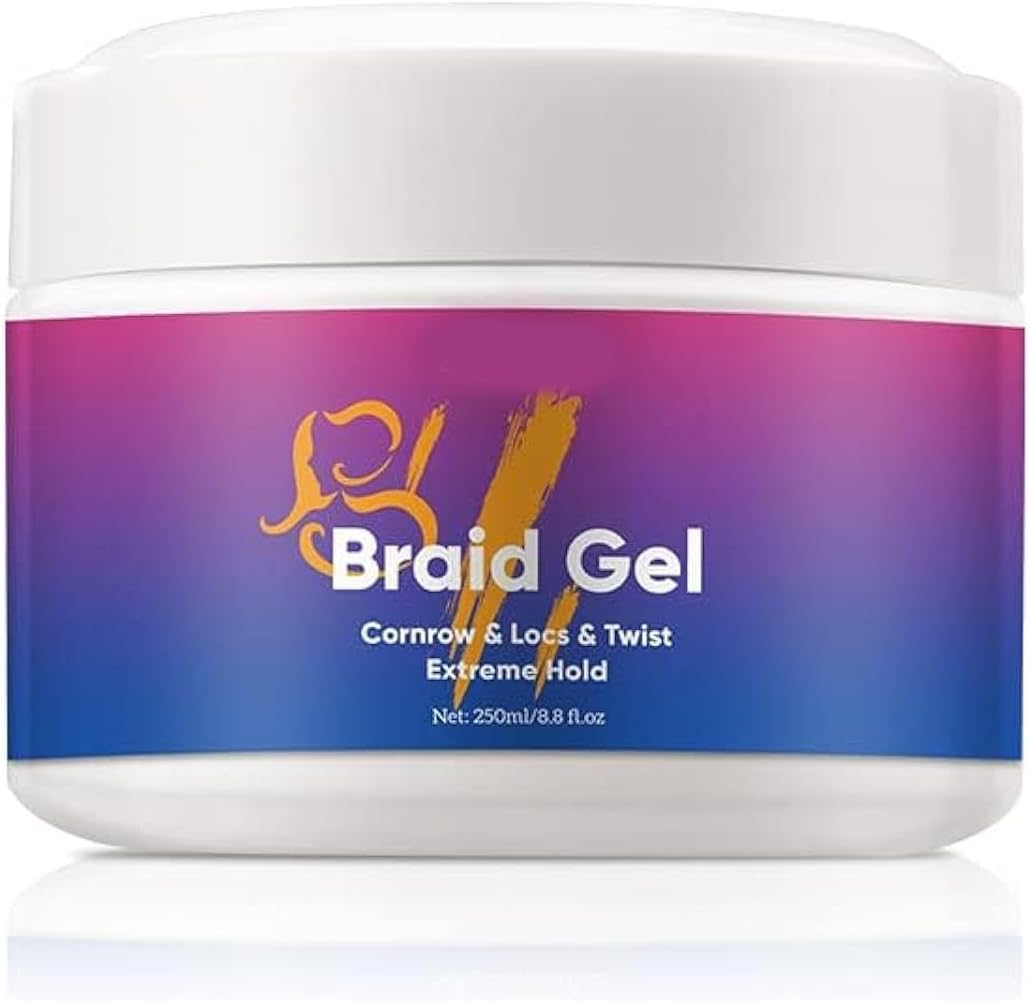 Hair Gel, Braid Gel for Hair Style Long Holding,Hair Wax Strong Hold for Braids, Cornerow Twists and Locs, Hair Style Fixing and Curly Edge Control For Women and Men