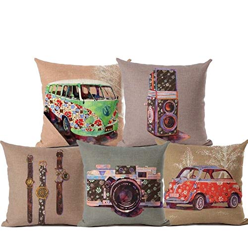 AEROHAVEN™ Set of 5 Multi Colored Decorative Hand Made Velvet Cotton Cushion Covers 16" x 16" (40cm x 40cm) (16 x 16 Inch)