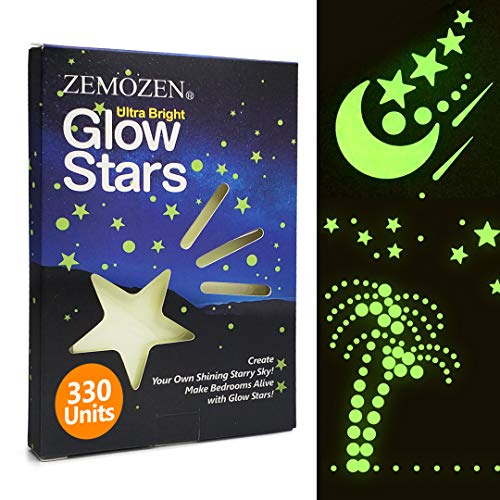 Glow in The Dark Stars for Ceiling Decor - 330PCS Glow in The Dark Stars Decals Decor for Ceiling - Glow Stars for Ceiling Stars Stickers for Kids Bedroom Bedding Room Decor