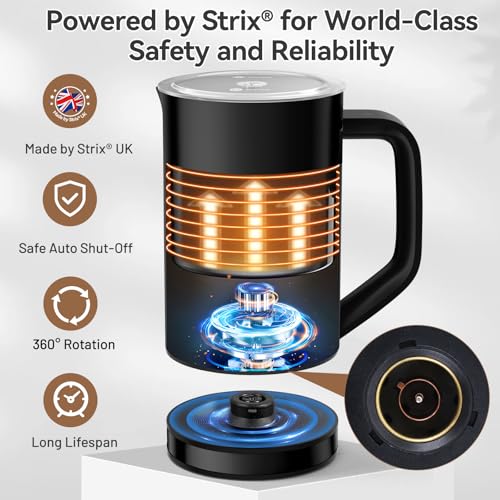 Image of Secura Milk Frother, Automatic Hot & Cold Foam Maker, Electric Milk Warmer