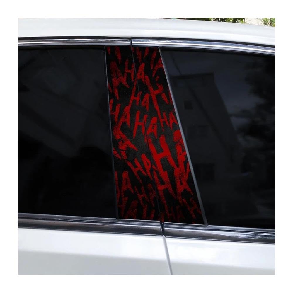 Decorative Items 2pcs Hahaha Car B Pillar Decal Car Door Post Decorative Stickers Fun and Funny(Type A)