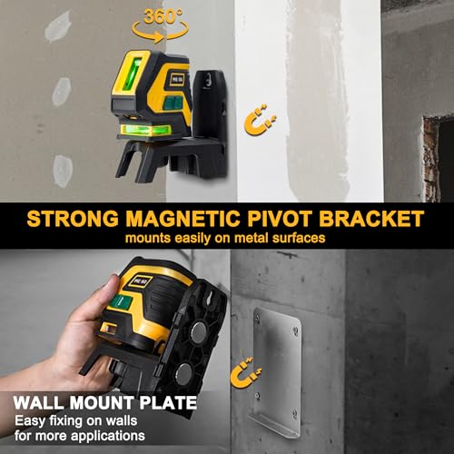 PREXISO Laser Level with Tripod & 2 Plumb Dots - 100 Ft Rechargeable Point Cross Laser Level Self Leveling - Plumb Spot Alignment Wide Angle Laser Line for Construction, Ceiling, Floor Tile - Image 5