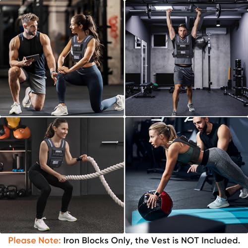 Image of APEXUP Adjustable Weighted Vest Men 20lbs /30lbs /40lbs Weights with Reflective Stripe, Weight Vest Woman Workout Vest for Strength Training Running Walking