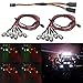 2Pack HIRCQOO 6LED RC Car LED Light Headlights Taillight Lighting Compatible with Traxxas HSP Tamiya Redcat RC4WD Axial SCX10 Kyosho Arrma 1/8 1/10 1/12 RC Car (2Red & 2White & 2Colorful -Flash Light)