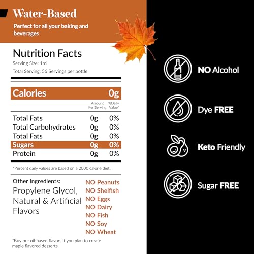 Image of Dolce Flav Maple Extract 1 Gallon - Kosher, Sugar-Free, Concentrated Rich Maple Flavoring for Baking, Coffee & Desserts