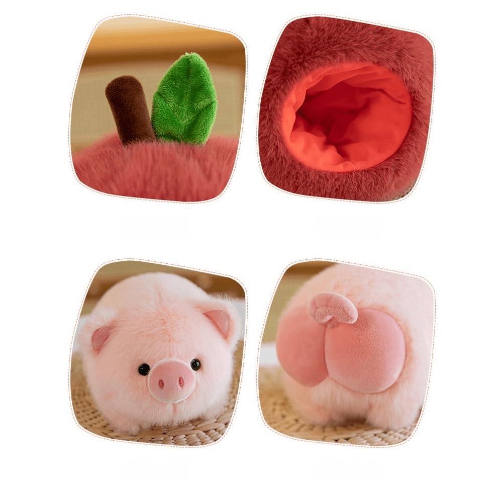 ANNIUP 26cm Apple Piggy Doll Stuffed Toys Cartoon Fruit Plush Toy Cute Pig Stuffed Animals Cuddly Toy Cute Home Decor Cushion Soft Toys for Kids Great Gift - Image 3