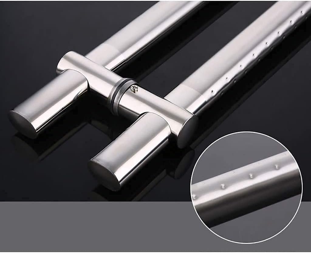 Adjustable Stainless Steel Commercial Glass Sliding Door Handles Push Pull Wooden Barn Door Handle Sets (5 Lengths)
