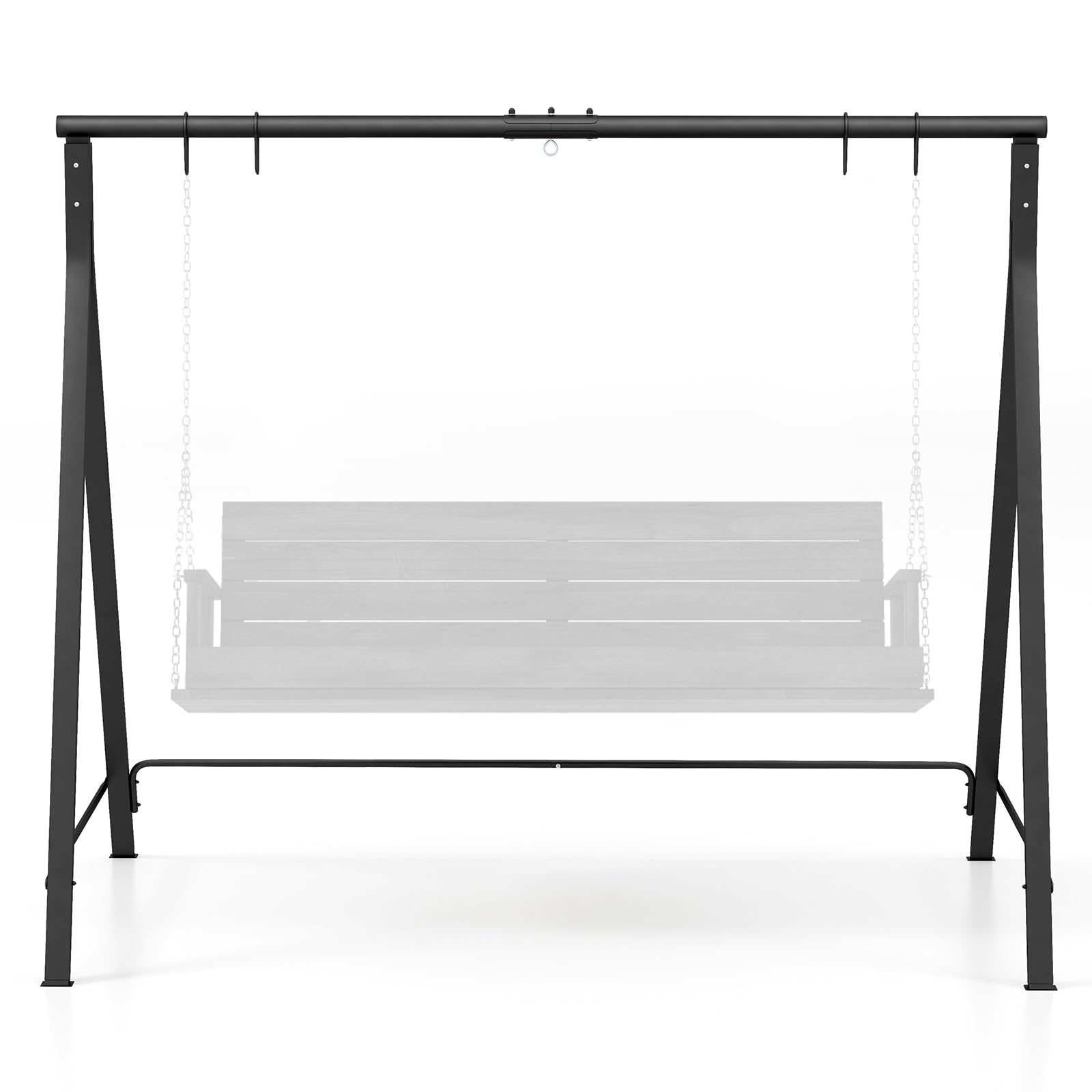 COSTWAY Supporto per Altalena in Metallo, Struttura a Forma di A | Telaio per Altalena da Giardino in Metallo, Portata 160 kg, 210 x 115 x 175 cm