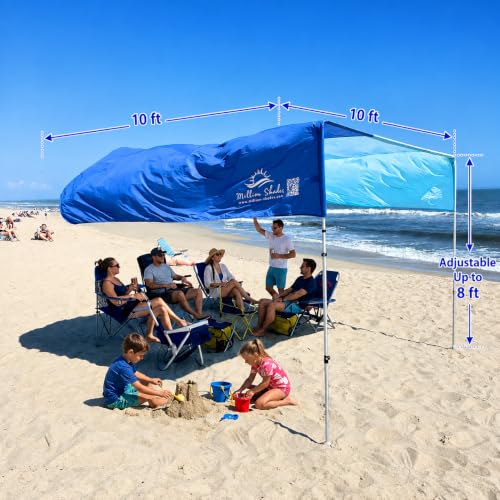 Toldo de playa 10 x 10 pies Wind-Propelled silencioso con UPF 50+ para 7 personas 4