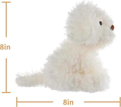 Miniatura 5 de Apricot Lamb Juguetes de peluche blanco cachorro de peluche suave perfecto para niños de 8 pulgadas