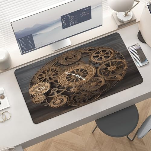 Alfombrilla de escritorio Steampunk Gears Clock grande 30x60 cm miniatura 6