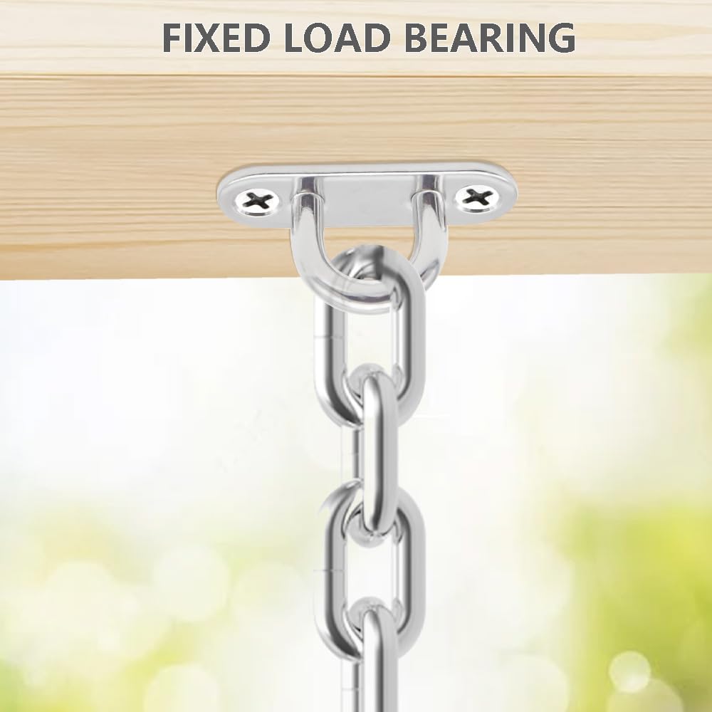 CEEYSEE 8Pcs Pad Eye Plate U Hooks/Loops M5 304 Stainless Steel Pad Eye Plate Hardware Ring Hooks for Hanging fix and Install Sandbags Yoga Clotheslines Hanging Baskets,with Screws (U/M5/CXG) - Image 3