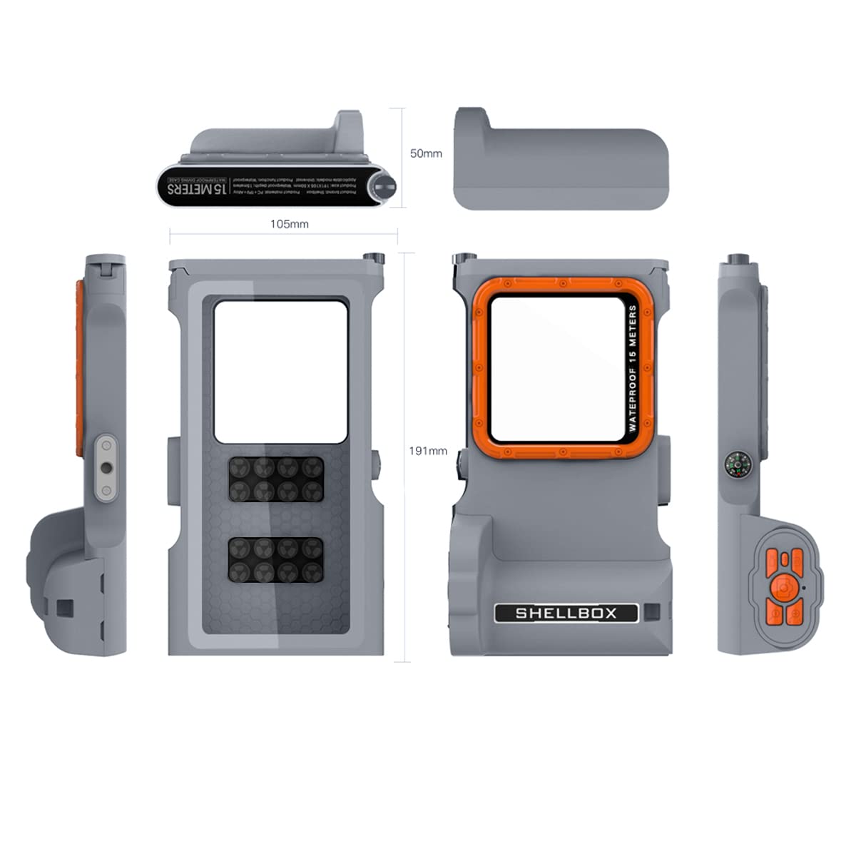 AICase Custodia impermeabile universale, guscio fotografico per iPhone 14 Pro Max/13 Pro Max/12 Pro Max/11/XS/XR/X/8/7/6S, custodia protettiva subacquea 15m per Samsung S23 Ultra/S22 Ultra fino a 6,9"