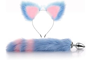 Bluegd Cute cat Tail Cosplay Accessories Kit Fox Ear And Tail Plug...