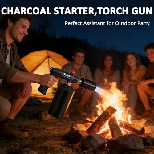 Image of ARTFLAMM Propane Torch with Safety Lock, Powerful Cooking Blow Torch Gun for Grill, BBQ, Sous Vide & Charcoal- Adjustable Flame Cooling Vents Design (Tank Not Included)