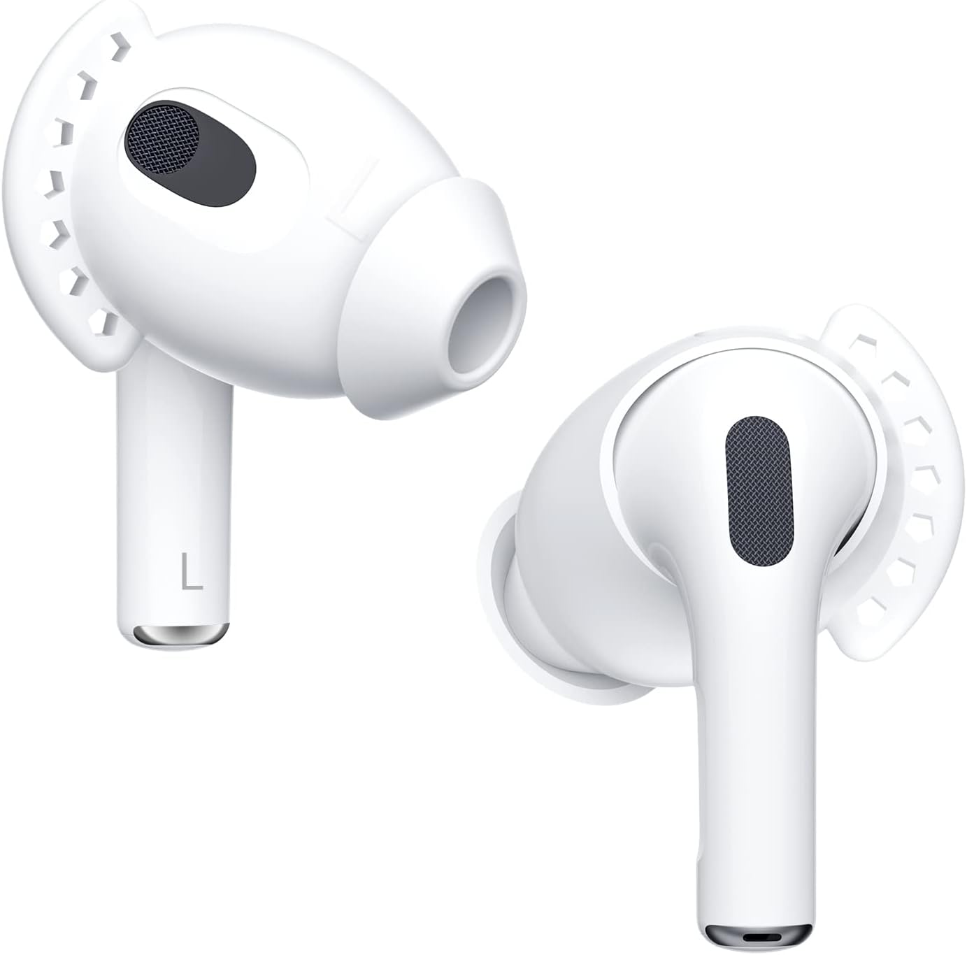 Lanwow 3 Pairs Ear Hooks Covers for AirPods 3 with Storage Pouch. Anti-Slip Wings, Grip Tips Earhooks Accessories Compatible with AirPods 3rd Generation (White, Medium)