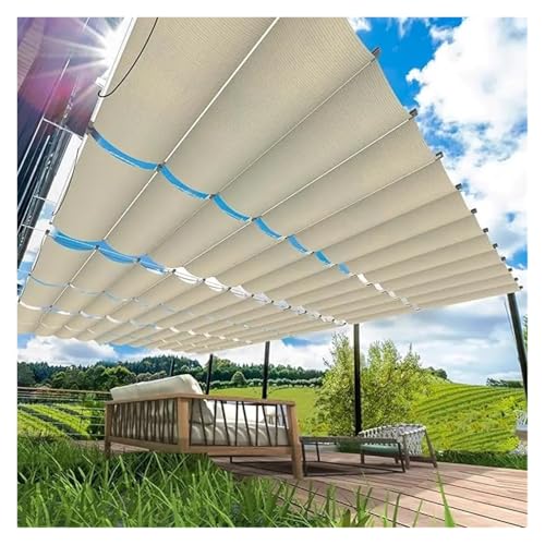 Auvent ondulé rétractable et étanche pour pergola de jardin