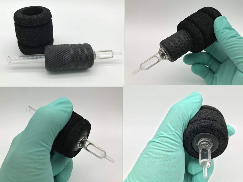 Tattoo Foam Grip Cover for Any 1 Inch Tube, 20pcs (Black)