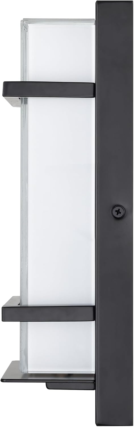 ML Lighting | 75001-PBK | LED Light Outdoor Wall Sconce in Powder Coated Black Finish with White Glass Shade | Perfect for Walkways, Porches, Backyards, Patios, and Driveways