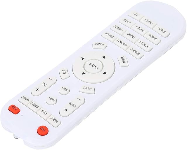 Projector Remote Control, Universal Projector Remote Control Controller Replacement for Projector,White, 6.1 * 1.8 * 0.8in