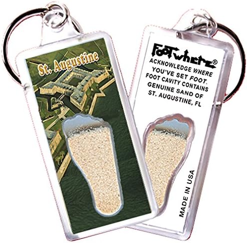 Miniatura 3 de FootWhere St. Augustine, FL - Llavero de recuerdo. Juego de 6 piezas. Fabricado en Estados Unidos, Claro