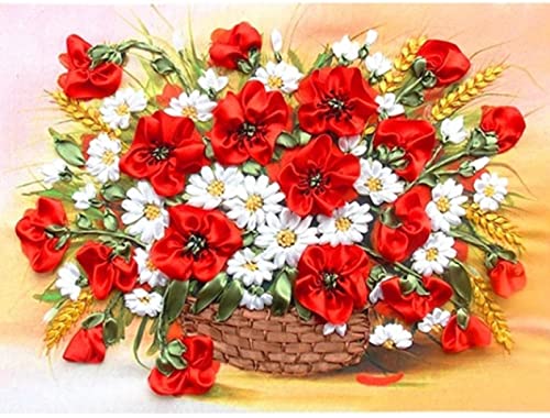 Peinture à broder au diamant décoration murale maison fleurs 5D loisir créatif adulte