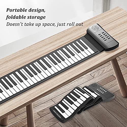 FZYE Roll Up Piano, Conception Pliable Instrument de Musique électronique Main Roll Piano Mode d’enseignement Fonction d’enregistrement pour la Classe d’enseignement pour la fête pour l - Les Beatles, Paul McCartney, John Lennon, RIngo Starr, George Harrison FZYE Roll Up Piano, Conception Pliable Instrument de Musique électronique Main Roll Piano Mode d'enseignement Fonction d'enregistrement pour la Classe d'enseignement pour la fête pour l – Image 5