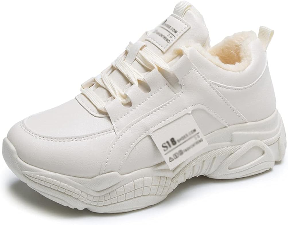 Jundao Damen Plus Samt AllMatchbeiläufige Sneakers Schnürsenkel dämpfende klobige Sportschuhe