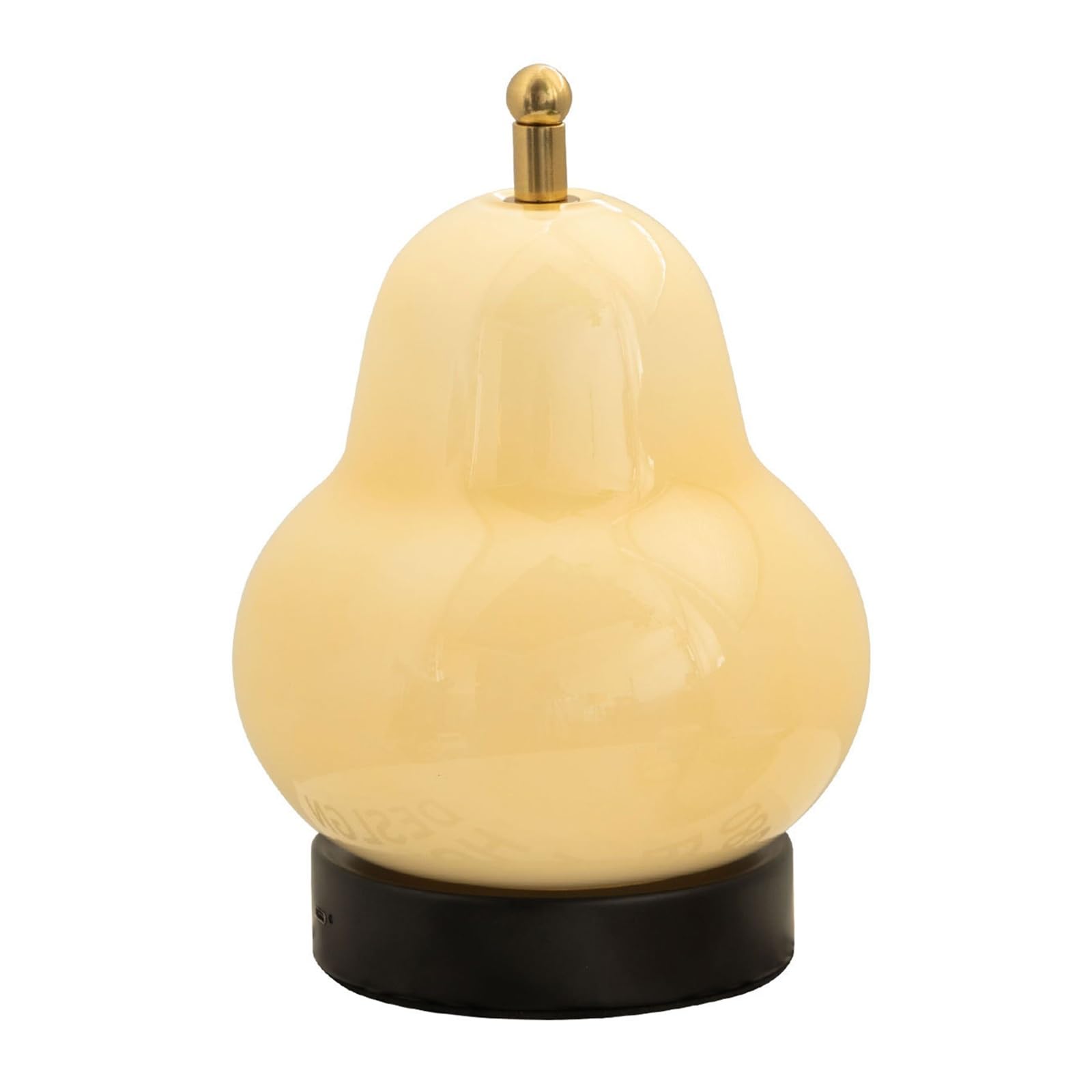 Lampada da scrivania portatile a forma di pera, regolazione della luminosità a 3 velocità, luce notturna ricaricabile, luci per comodino e sala da pranzo(Yellow)