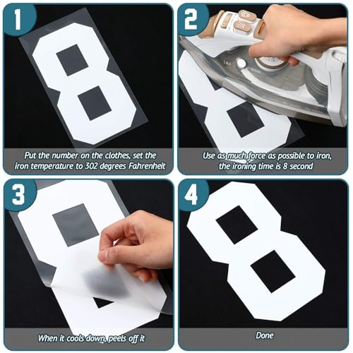 image for Zonon 22 Pieces Iron on Numbers T Shirt Heat Transfer 0 to 9 Jersey Nu