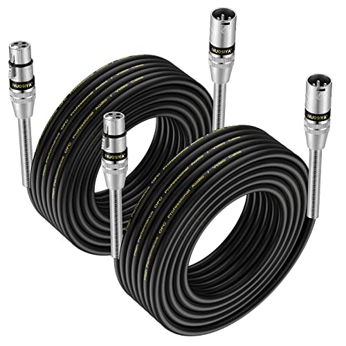 NUOSIYA XLR Kabel 10m 2Pack Symmetrisches Mikrofonkabel, Metallfeder SR Design XLR-Stecker auf Buchse, Verlängerungskabel für Studio-Recorder, Mikrofon, Mixer, Lautsprechersystem, Phantomspeisung