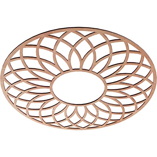 Image of Ekena Millwork 28 inchOD x 9 5 /8 inchID x 1 /4 inchT Cannes Wood Fretwork Pierced Ceiling Medallion, Cherry