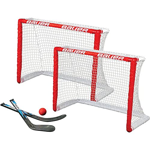 Bauer - Set da Hockey su Ginocchio, Confezione Doppia, Colore: Rosso