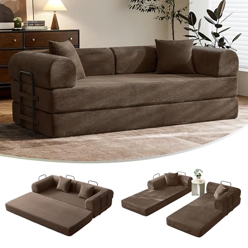 Catálogo para Comprar On-line Sofa Cama Canguro más recomendados. 45 Sofá cama convertible de 79 pulgadas con marco de forma fija y reposabrazos extraíbles, sofá modular de pana, sofá plegable para espacios pequeños, no necesita montaje en...