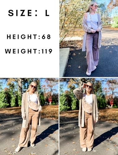 Image of Zeagoo Women's 2025 Fall Open Front Cardigan Long Batwing Sleeve Chunky Knit Sweater Loose Outerwear Coats with Pockets