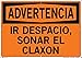 Vestil SI-W-66-E-AL-080-S GO SLOW SOUND HORN/IR DESPACIO, SONAR EL CLAXON Warning Sign, Aluminum, 0.080" Overall Size, 20.5" W x 14.5" H