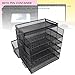 File Rack 5 Tier Mesh File Sorter Letter Storage Desk with Top Box Pen Container Letter Trays