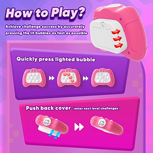 Byserten Handheld Game Toy For Kids Age 6-12, Sensory Fidget Toys For Kids 8-12, Birthday Gifts For 6 7 8 9 Year Old Girls & Boys & Teens -Dark Pink #TOP6